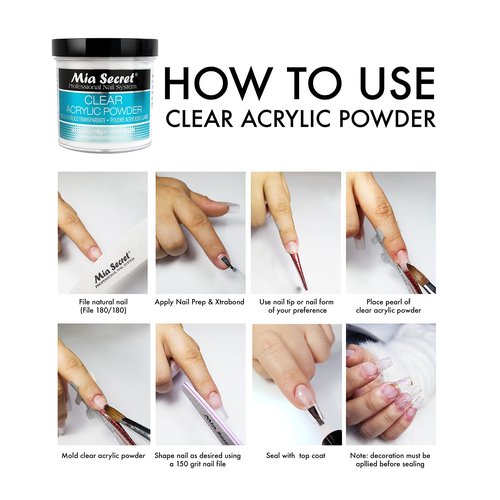 Mia Secret Clear Acrylic Powder (1/4 oz) - 2 Pack