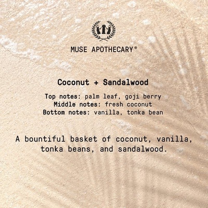 Muse Apothecary Hand Ritual - Aromatic and Nourishing Hand Soap, Infused with Natural Aromatherapy Essential Oils - USDA Certified Biobased - 16 oz, Coconut + Sandalwood