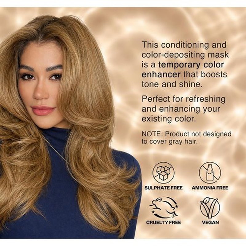 IGK A La Plage Color Depositing Hair Mask - Light Sand Semi-Permanent Conditioner + Gloss Toner | Hydrating Shine + Color Refresh | Vegan + Cruelty-Free | 6 oz
