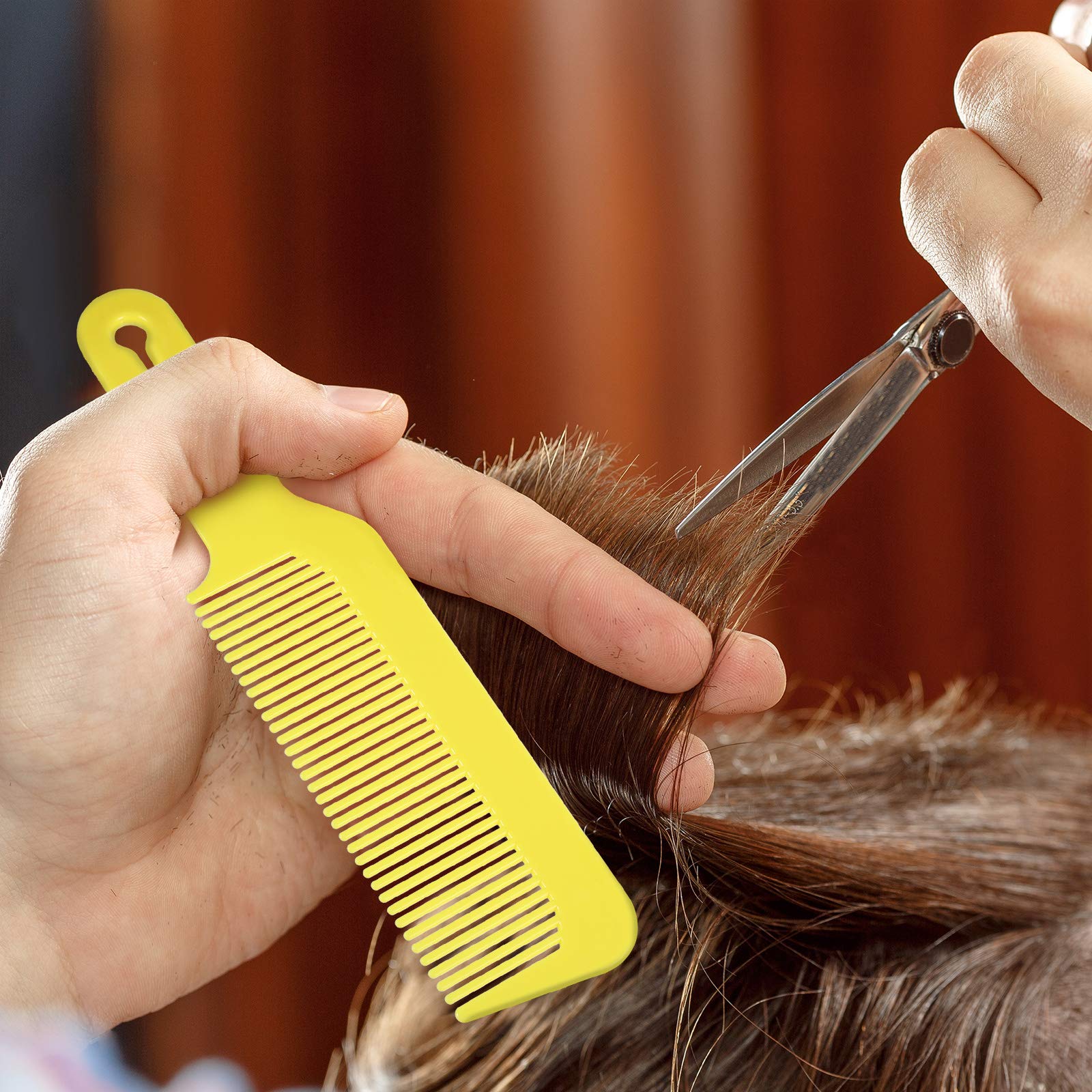 Boao 6 Pack Hair Cutting Combs, 9 Inch Blending Barber Clipper Flat Top Combs for Clipper Cut Flattops, Plastic Heat Resistant Anti-Static Hairdressing Tool (Assorted Colors)