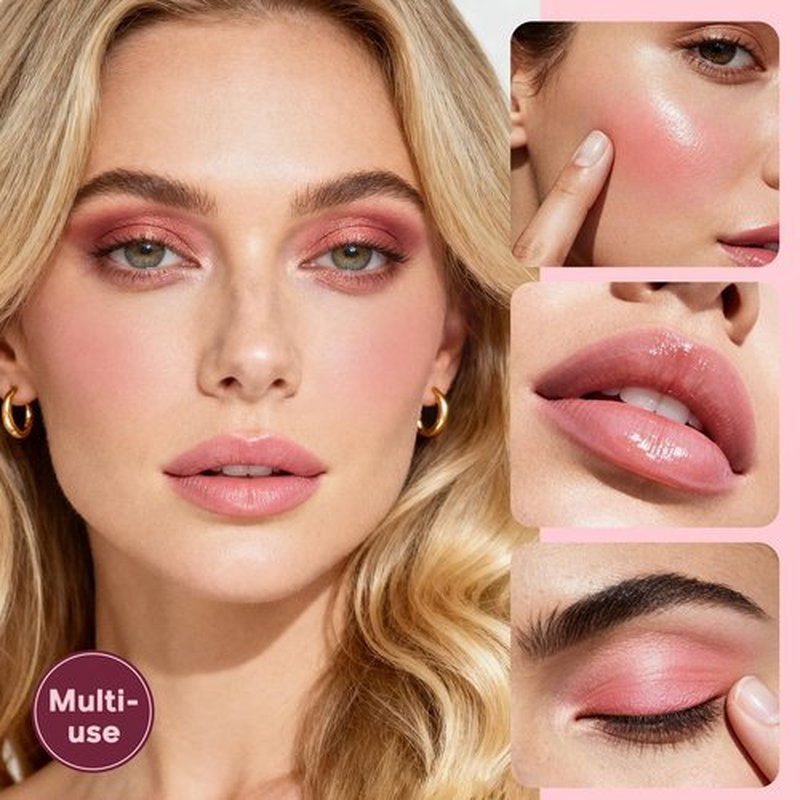 Color Nymph Face Blush Makeup Palette - 3 Colors Ultra-Creamy Blush for Cheeks, Multi-Use Cream Blushes Balm Face Makeup, Hydrating, Creamy, Lightweight & Blendable Color, Face Makeup, Talc-free