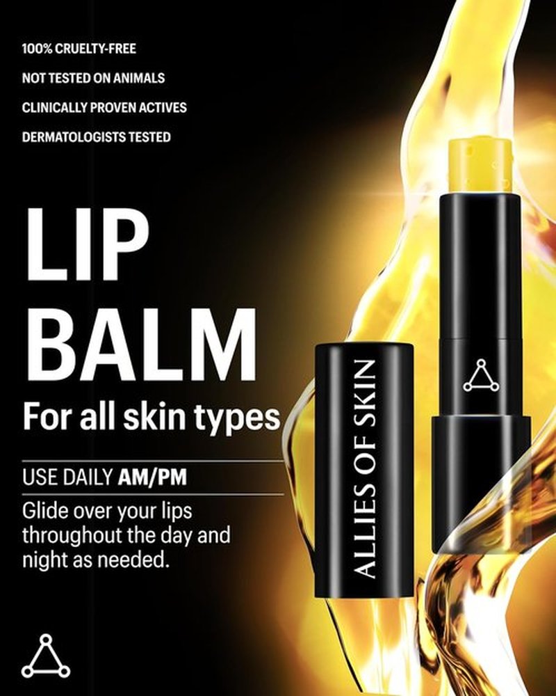 Allies of Skin Peptide & Ceramide Repair Lip Balm - Nourishing Formula with Vitamin C & E, 3.8g/0.13 oz