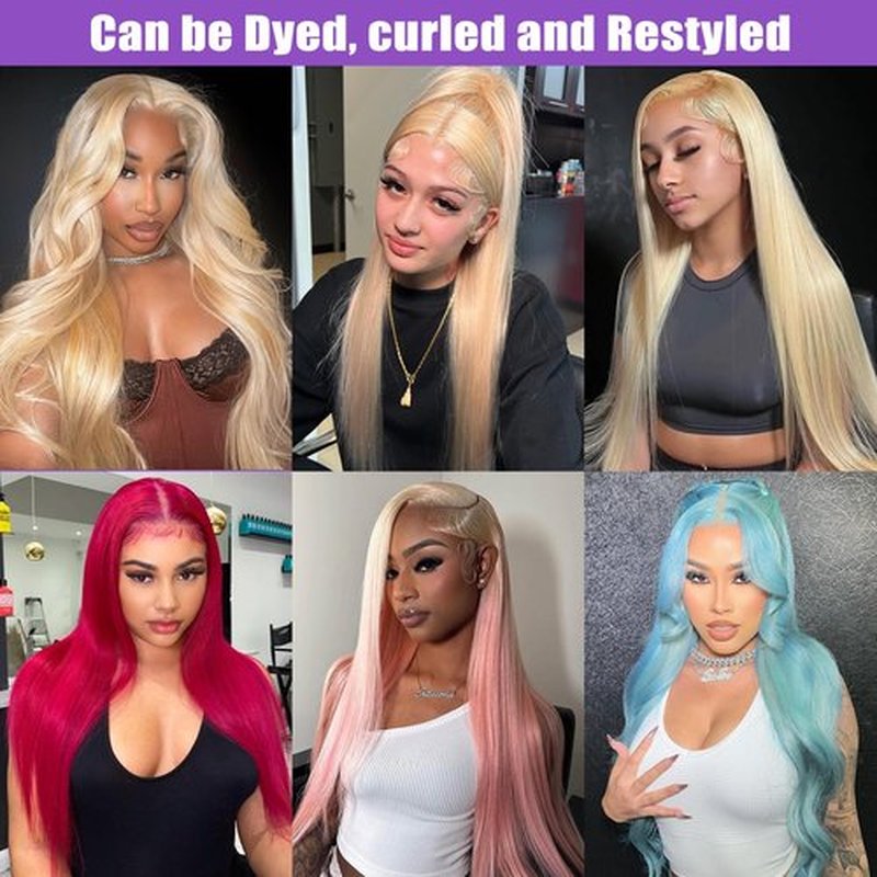 613 Bundles Human Hair 22 Inch Straight Blonde Bundles Human Hair 100% Unprocessed 12A Grade Brazilian Virgin Raw Hair Quick Weave 1 Bundles 100g Hair Extensions for Women
