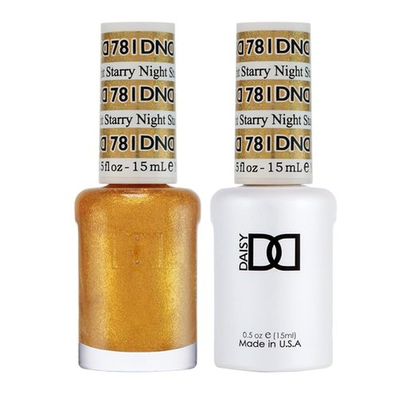 DND Gel Polish Set - Gold UV/LED Gel Polish & Air Dry Nail Lacquer Duo | 0.5 Fl Oz Each