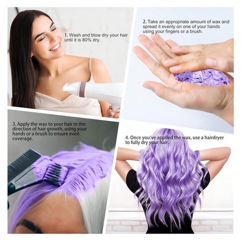 Skiennix Purple Temporary Hair Color Wax - Instant Washable Hairstyle Cream for Men & Women | Perfect for Parties & Cosplay