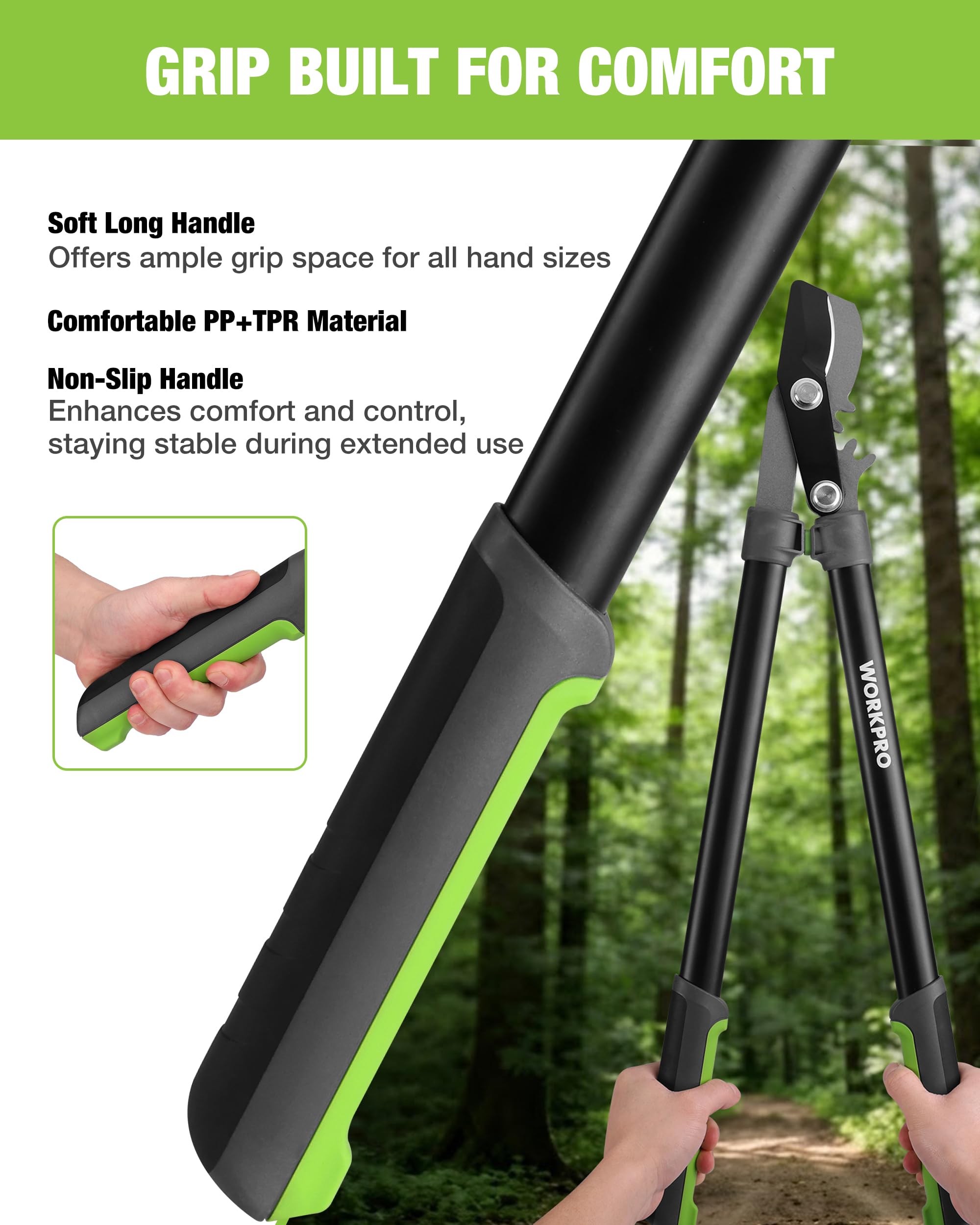 WORKPRO Bypass Lopper for Gardening, 28" Branch Cutter with Gear System