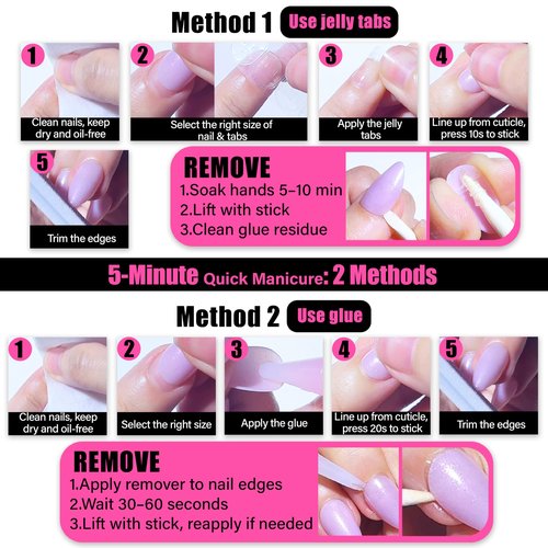 30 Pcs Medium Red Short Almond Press on Nails Full Cover False Nails for Women and Girls,Salon Acrylic,Nail Glue Included,with Metal Box,Easy Apply