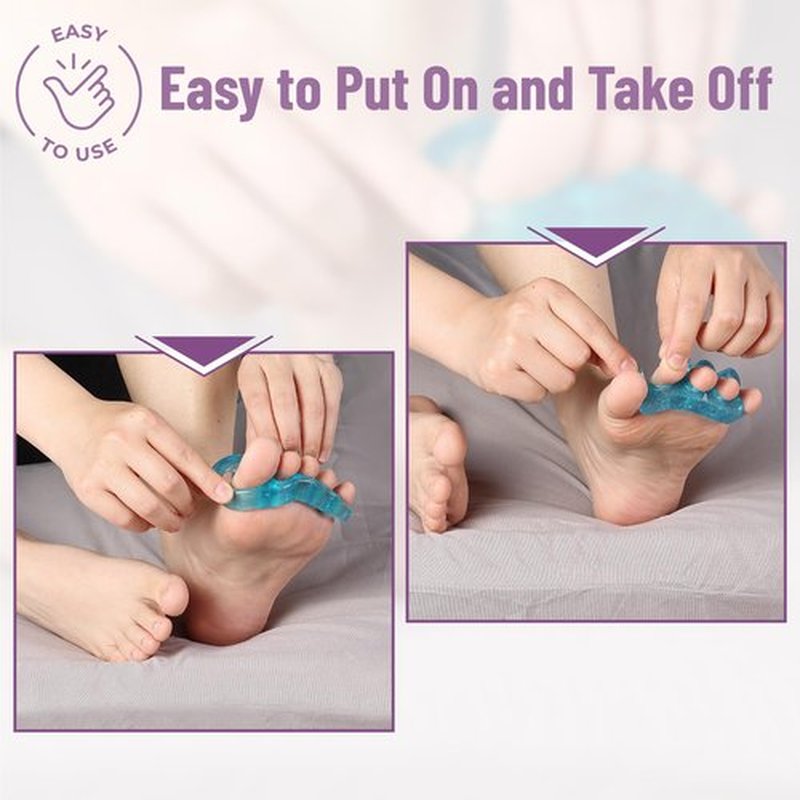 Dr. JK- ToePal Gel Toe Separator, 4 Pairs, Blue, Toe Spacers, Bunion Corrector