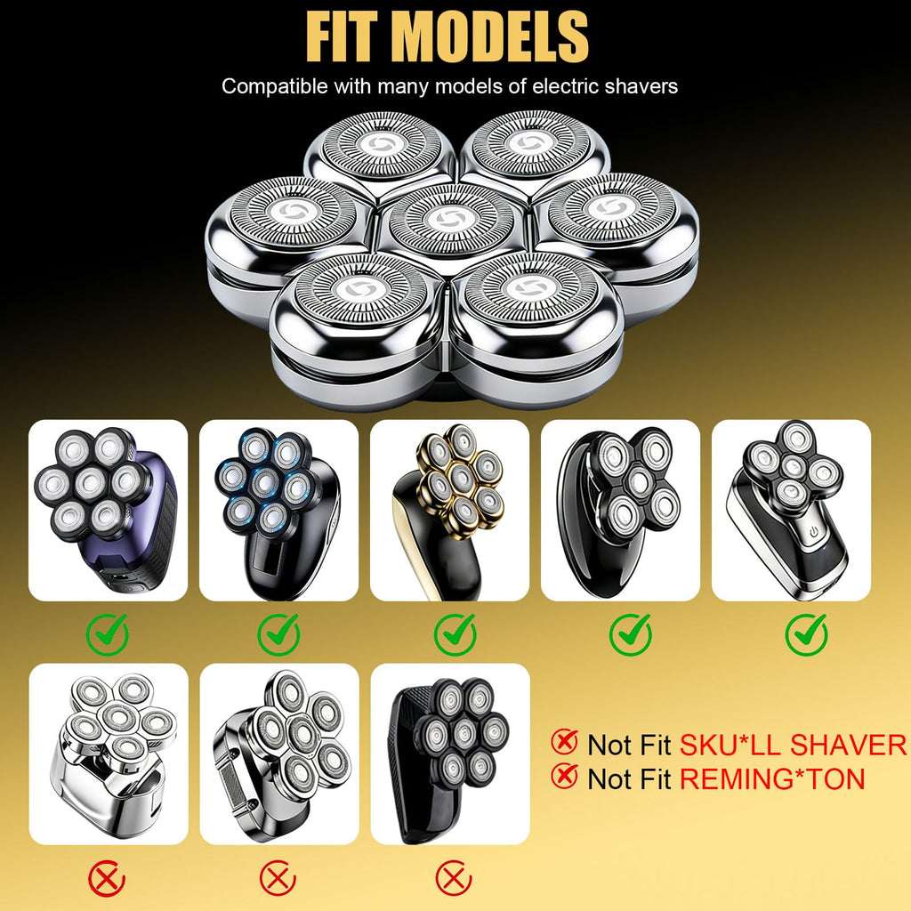 3-Pack 7D Shaver Heads Compatible with Freebird Shavers