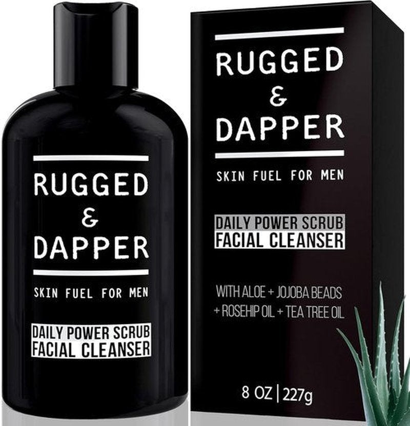 RUGGED & DAPPER Daily Men's Face Wash & Scrub - Deep Exfoliating Cleanser for Breakouts - 5 Month Supply