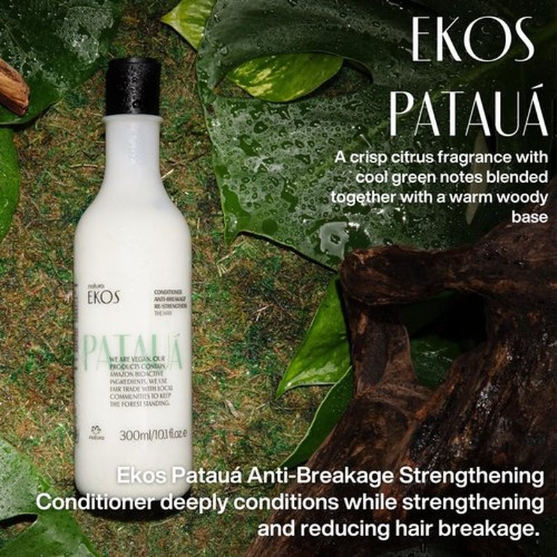 Natura Ekos Patauá Hair Conditioner - Anti-Breakage & Strengthening Formula - Vegan - 10.1 fl oz (300ml)