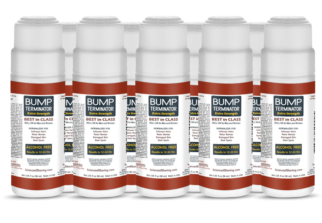 BUMP Terminator Alcohol FREE Anti Razor Bumps, Ingrown Hair, Skin Treatment for Face, Neck, Bikini area, Legs-After Shave & Back Of Head Bumps Remover, Unisex (Roll 3.05 oz Extra Strength)