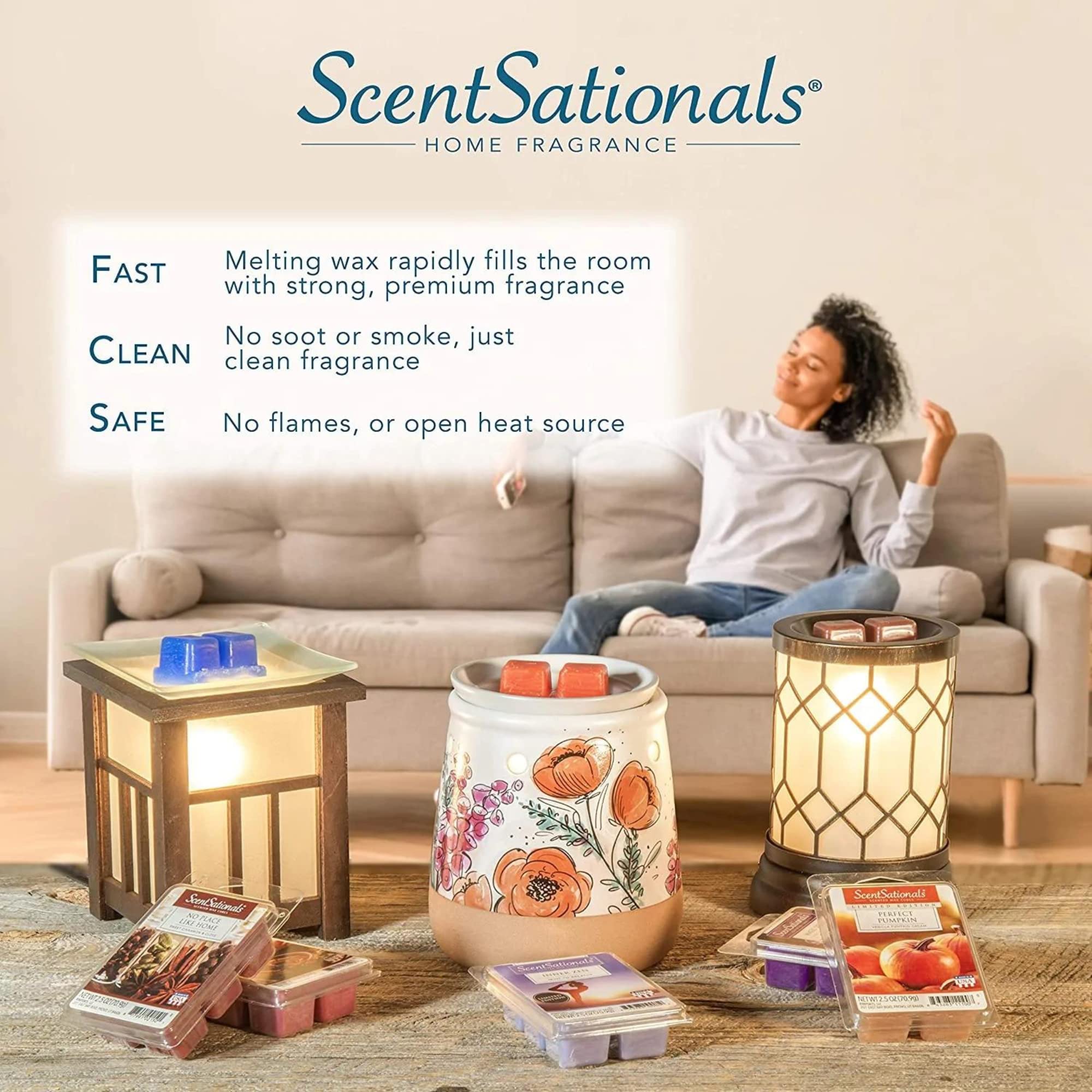 Scentsationals Wax Warmer, Wax Melt Warmer for Scented Melts - Truck Collection Red Truck - Candle Wax Melter for Fragrance Cubes and Tarts