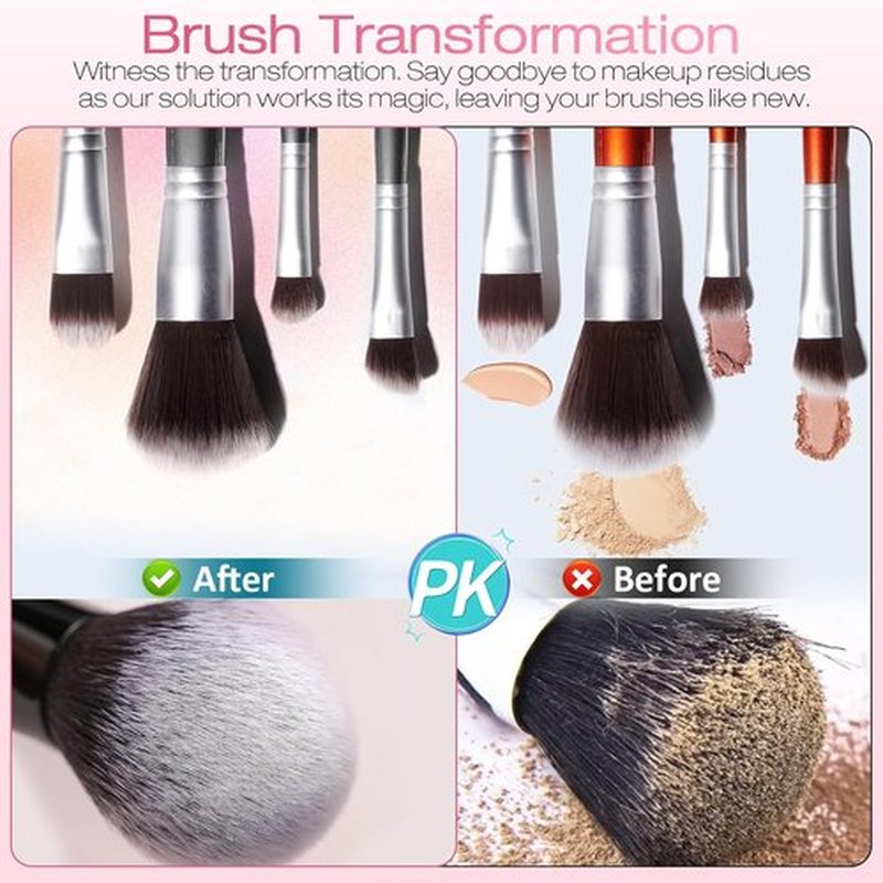 Norate Makeup Brush Cleaner - Gentle Formula Deep Clean Solution & Cleansing Pad Set | 2 Pieces