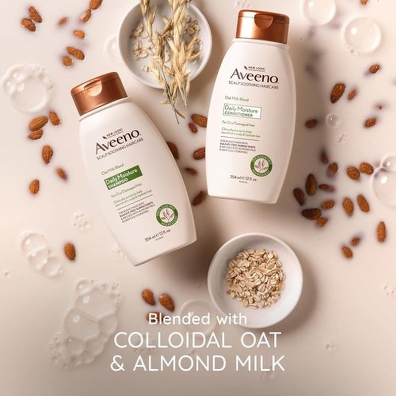Aveeno Farm-Fresh Oat Milk Shampoo - Sulfate-Free & Moisturizing for All Hair Types | 12 Fl Oz
