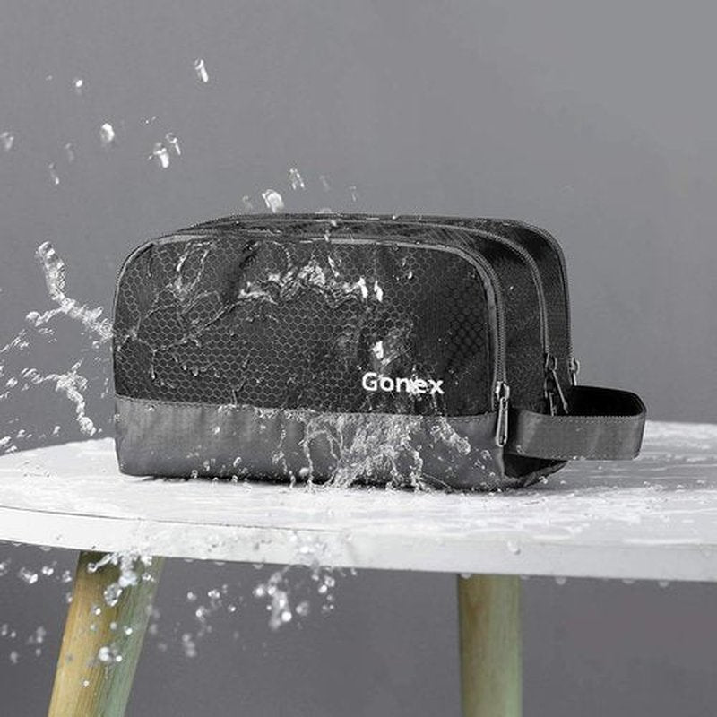 Gonex Travel Toiletry Bag - Durable Nylon Shaving Organizer in Black | Perfect for On-the-Go