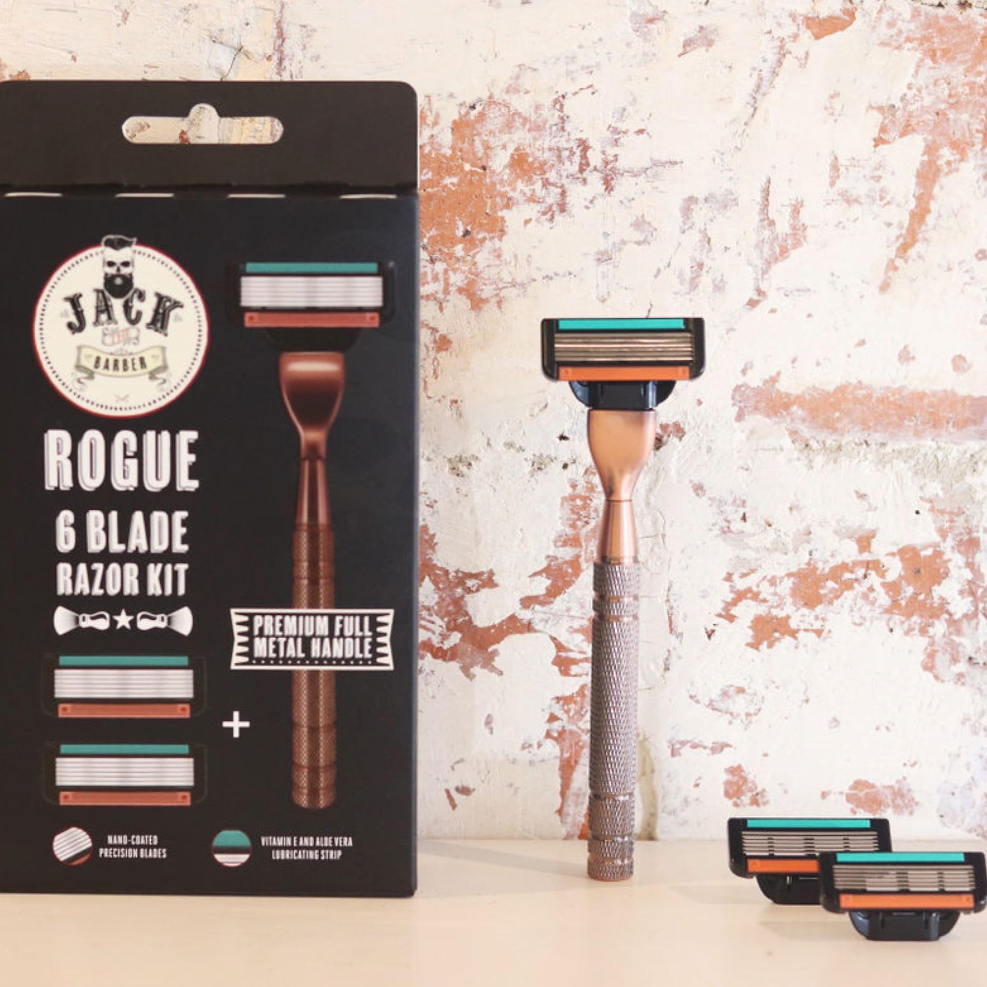 Jack the Barber 6 Blade Razor Kit with Metal Handle