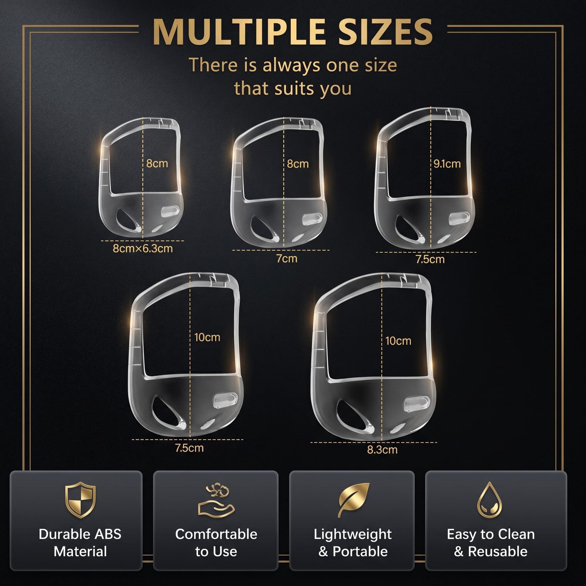 5 Pcs Men’s Beard Shaping Template Tool – Precision Beard Trimmer Guide for Home Grooming, Adjustable ABS Plastic, Easy to Use and Portable.