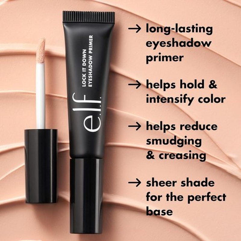e.l.f. Lock It Down Eyeshadow Primer - Smooth, Long-Lasting Creamy Formula | Intensifies Color & Prevents Creasing