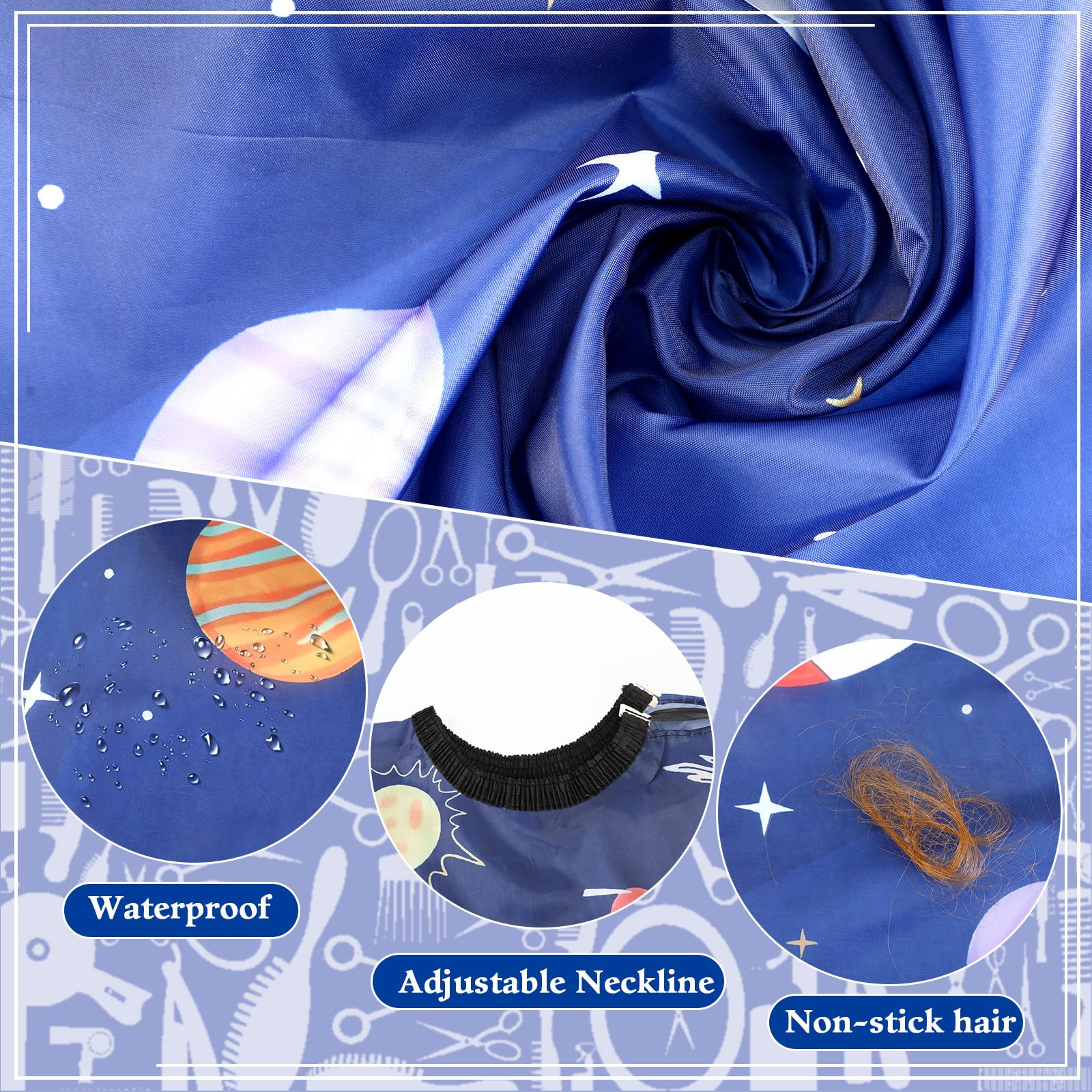 FEBSNOW 3 Pack Kids Hair Cutting Cape Professional Hairdressing Salon Cape for Children Salon Barber Styling Coloring Hair Hair Cutting Cape Accessories（3 Style）