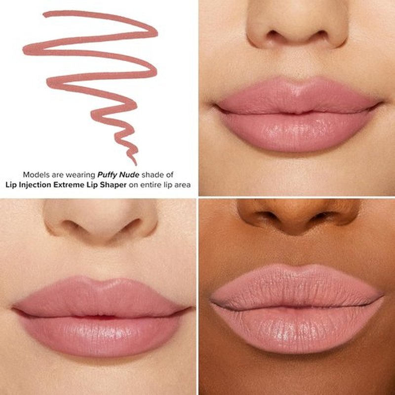 Too Faced Lip Injection Extreme Lip Shaper - Puffy Nude & Lip Gloss - Longwear Hydration, 0.01 oz + 0.22 oz
