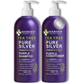 Skiennix Tea Tree Purple Shampoo & Conditioner Set - Professional Anti-Brass Toner for Blonde & Gray Hair, Sulfate-Free