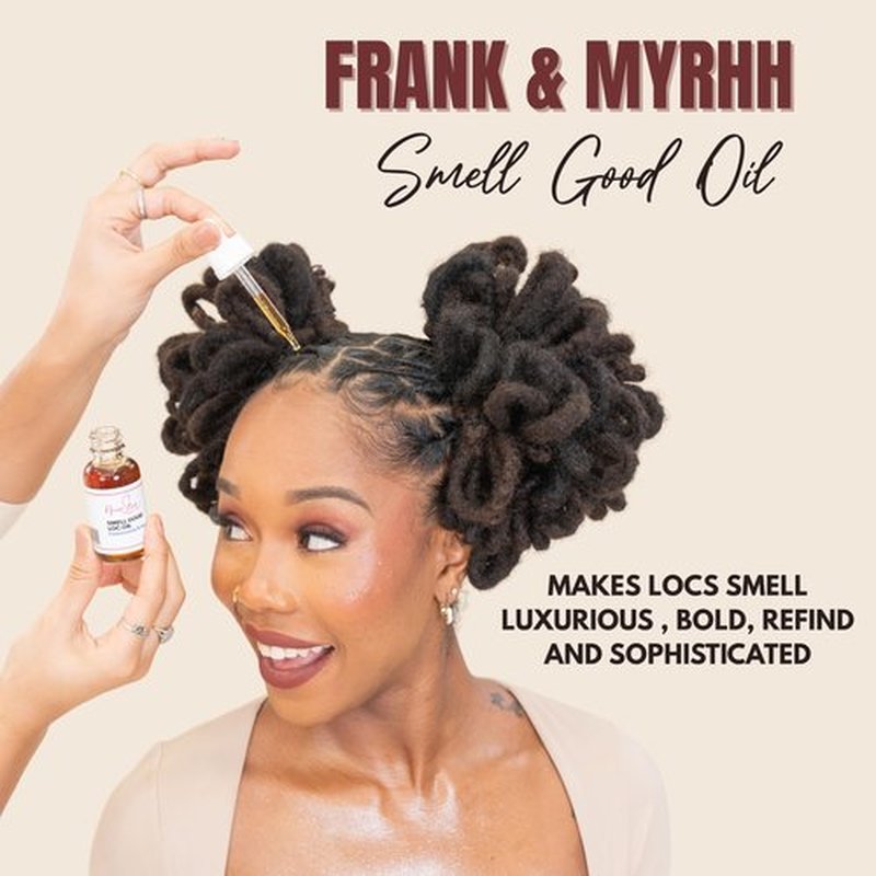 NappStar Frank & Myrrh Scented Smell Good Loc Oil, Aromatic Hair Fragrance for Dreadlocks and Natural Textured Hair, 1 Fl Oz