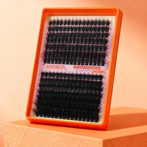 Thick Lash Clusters With Spikes 180D+280D Volume Eyelash Clusters 12-22MM Long Manga Lash Extension Spiky Cluster Eyelash Extensions 224Pcs Manga Individual Lashes DIY at Home by Anforlin