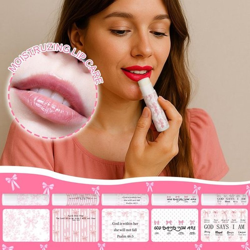 Dansib 50 Pack Christian Lip Balm Bulk Bible Verses Lip Balm Scripture Christian Gifts for Women Men Faith Religious Church Party Favor Inspirational Gift for Staff Employee Coworkers
