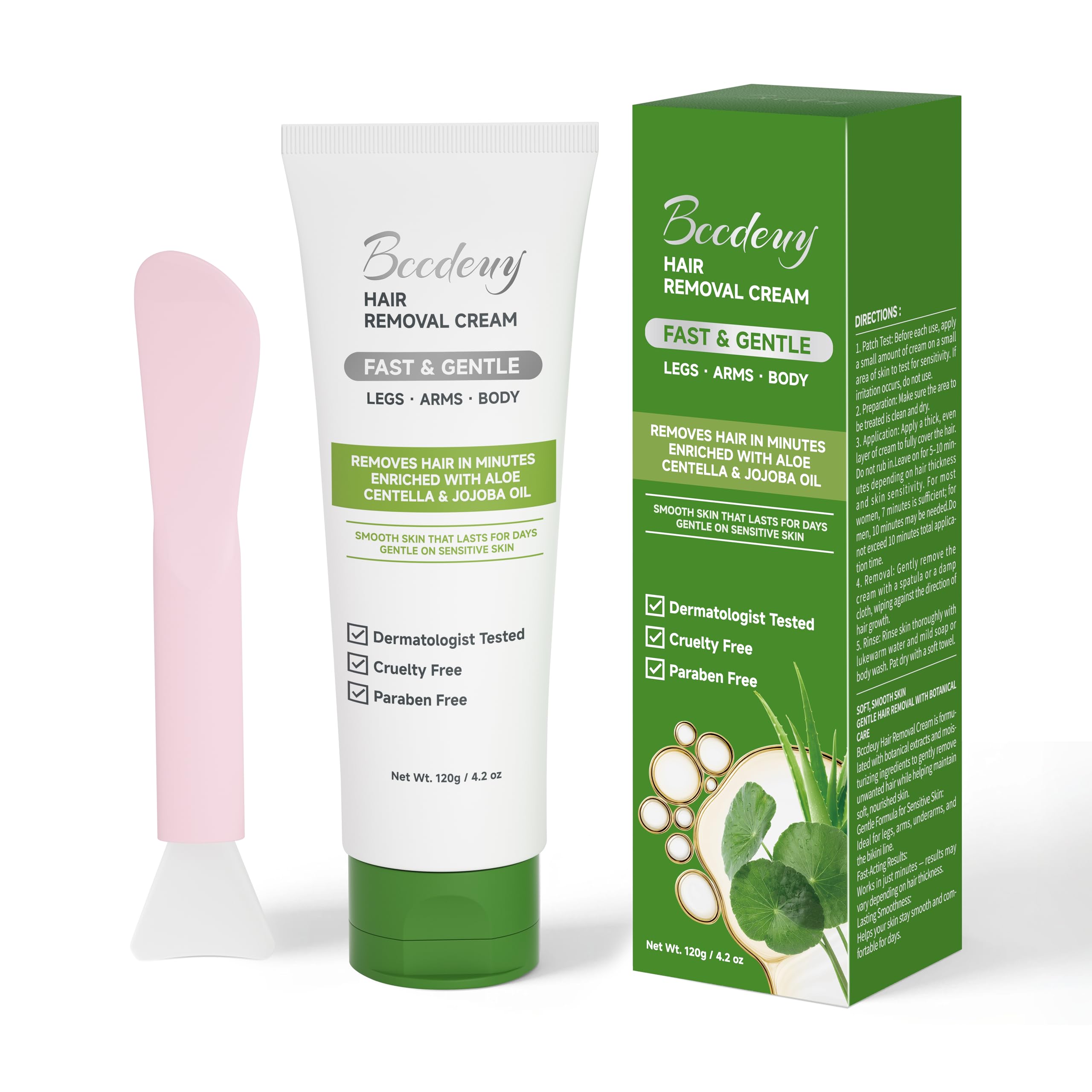 BCCDEUY Hair Removal Cream for Women, 5–7 Min Fine Hair, Legs Arms Bikini