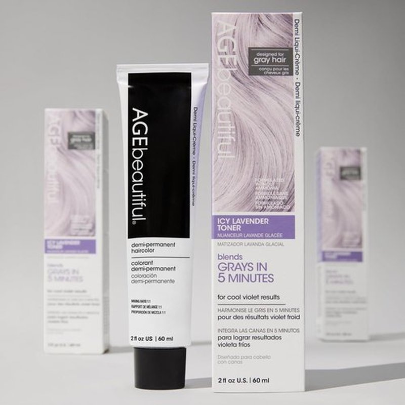 AGE Beautiful Demi Liqui-Creme 5-Minute Express Toner - Enhance Gray Hair, Ammonia-Free Formula for Shine & Custom Shades