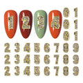 DANNEASY 30pcs Number Nail Charms Gold Nail Jewels Nail Rhinestones and Charms 3d Nail Art Charms Nail Studs Nail Jewelry for DIY Craft Decoration