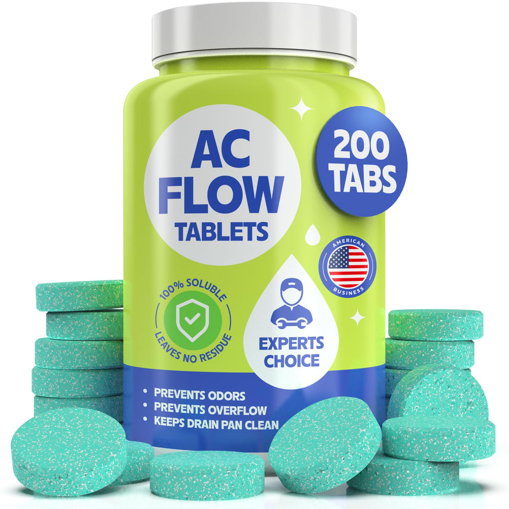 HVAC Drain Line Cleaner- Prevents Odors, Keeps HVAC Drain Pan Clean, Prevents Overflow, No residue | One Tablet Lasts up to 4 Weeks
