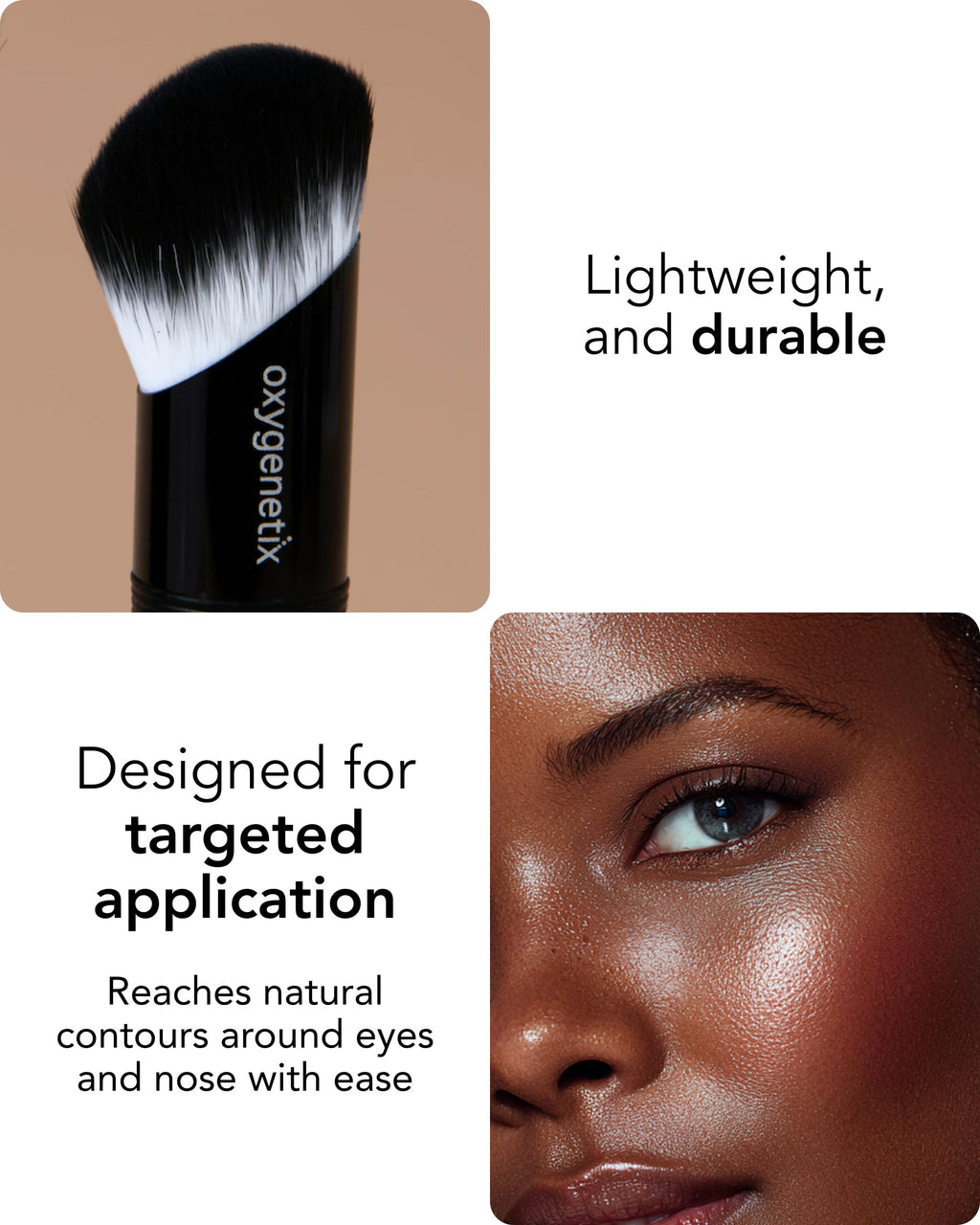 Oxygenetix Concealer Brush | Slanted Precision Beauty Makeup Brush with Vegan Bristles | Blending Tool for Face & Contour