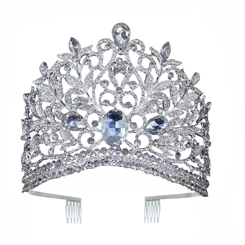 Wedding Tiaras and Crowns with Combs for Women, Crystal Queen Crown Silver Wedding Tiara for Bride, Princess Headpieces Quinceanera Pageant Crown Diadem for Birthday Prom