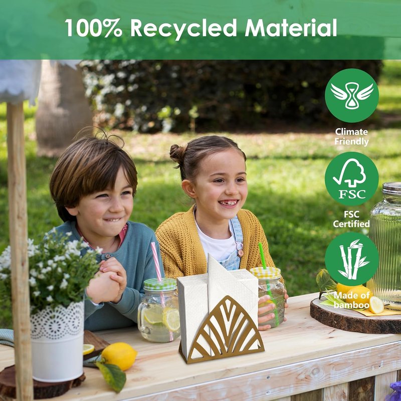 Eco-Friendly Disposable Napkins by [Brand Name] - 300 Pack 13"x13" 2-Ply Soft & Absorbent Dinner Napkins | Perfect for Kitchen & Parties