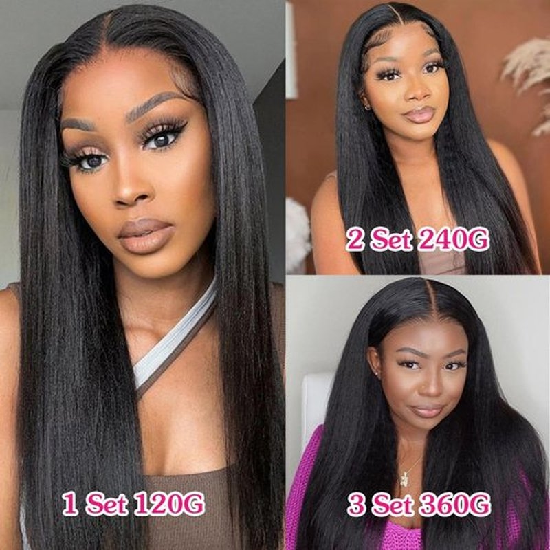20inch Light Yaki Straight Clip ins, 120G Full Head Real 100% Human Hair Clips for Women Seamless Yaki Clip in Hair Extensions for Thin Hair Natural Black 8Pcs Hair Pieces with Secure Clips