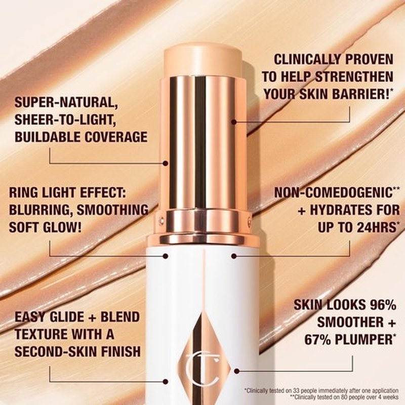 Charlotte Tilbury Unreal Skin Tint - Hydrating Cream Foundation Stick with Sheer-to-Light Coverage | Blurring & Smoothing Formula