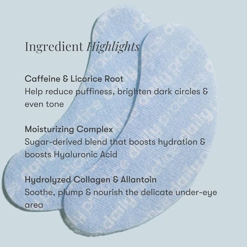 Dr. B Daily Practice Brightening & Hydrating Under Eye Patches - Cooling Hydrogel Masks for Dark Circles & Puffiness | 5 Pack (1 Pair Each)