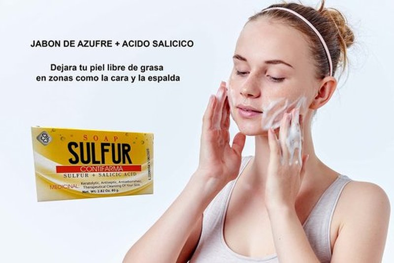 Contifarma AZUFRE + ACIDO SALICILICO, jabon, tratamiento para el acne, sulfur soap, for acne, with salicylic acid, Pack of 1