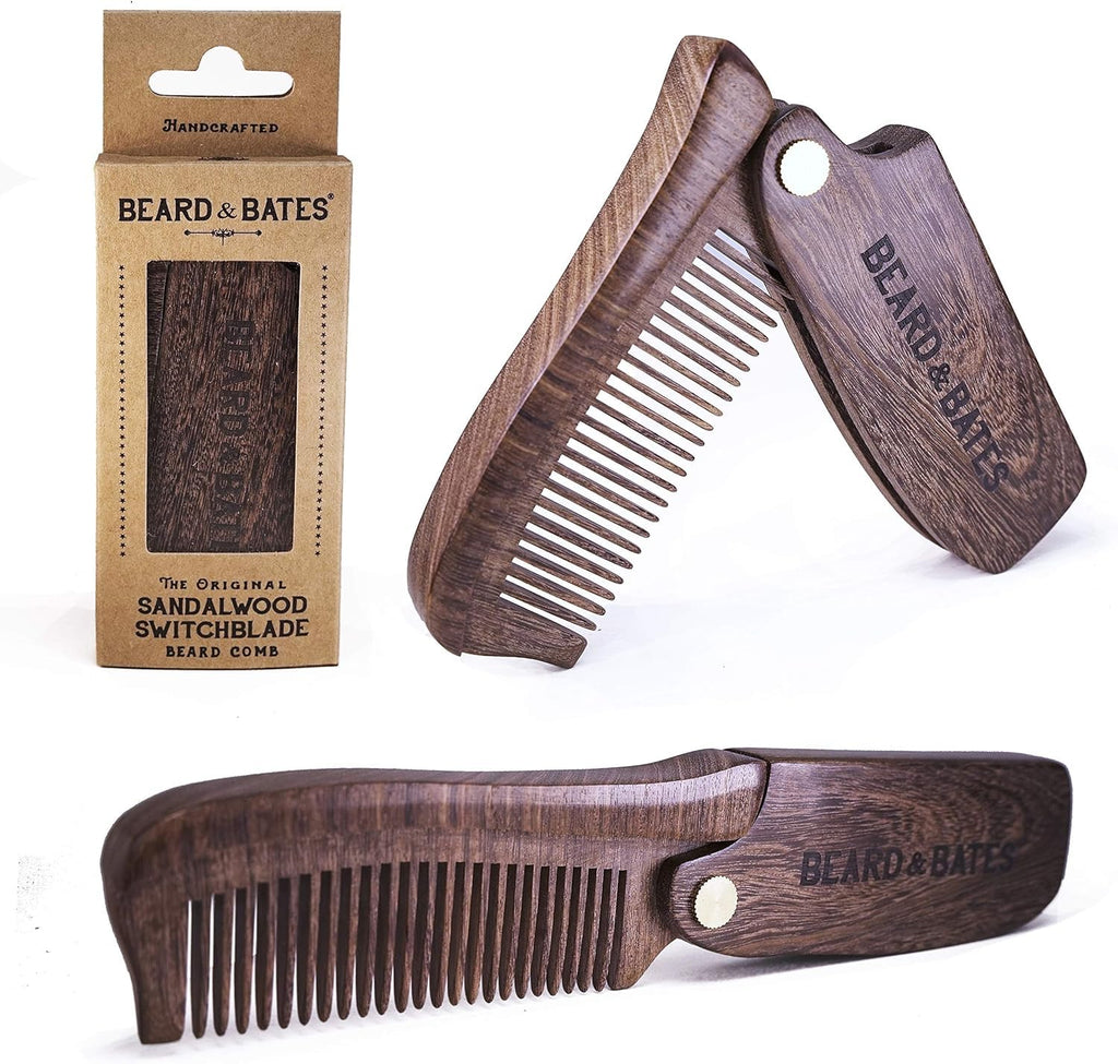 BEARD & BATES Factory Seconds Beard Tool Kit, Wooden Comb, Scissors, Brush, Deep Discount