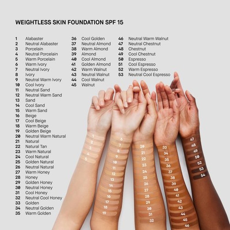 Bobbi Brown Weightless Skin Foundation SPF 15 | Oil-Controlling, 24-Hour Hydrating Foundation, Medium Coverage| Natural Matte Finish, 1 Fl Oz, Warm Sand