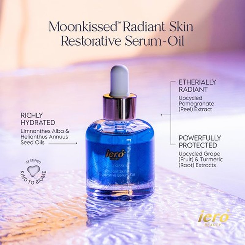 ieró Beauty Moonkissed Radiant Skin Restorative Serum-Oil, Face Oil Moisturizer, Anti Aging Hydrating Treatment, Luminous Glow for All Skin Types, Made in Italy — 1 FL OZ/30ML