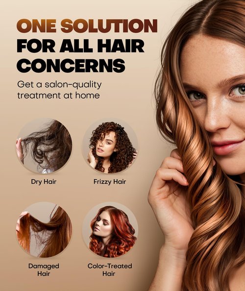 Collagen Hair Mask for Deep Conditioning, Keratin Hair Treatment with 4 Hydrolyzed Proteins, Moroccan & Avocado Oils Conditioner for Nourish, Calendula Gentian Extracts Care Dry & Damaged Hair 8.45 OZ