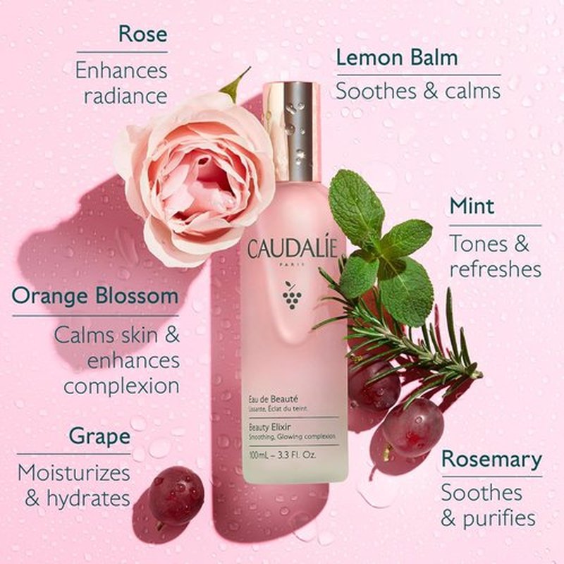 Caudalie Beauty Elixir Face Mist - Pore Tightening Toner That Reduces Dullness & Sets Makeup