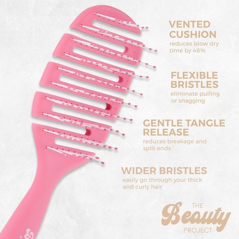 2 Pack Detangling Brush for All Wet or Dry Hair Types - Pain-Free Brushing, Vented Hair Brush - Lightweight Handle - Mommy and Me Brush Set (Crimson Sand)