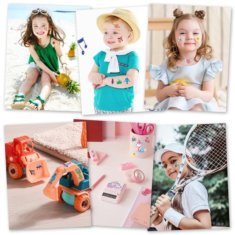 Temporary Tattoo Kids - 150 Sheets & 1700+ Patterns | Boosts Imagination/Creativity & Easy-Clean | Ideal for Party Favors, Arts & Crafts, Goodie Bags (Non-Toxic, Safe for Skin)-B