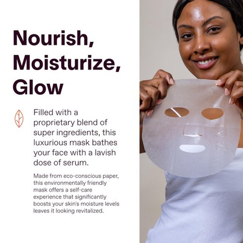 Solawave Hydrating Sheet Mask, Anti Aging Face Mask with Niacinamide, Hydrating Face Mask with Hyaluronic Acid, Moisturizing Face Masks (5 Pack)