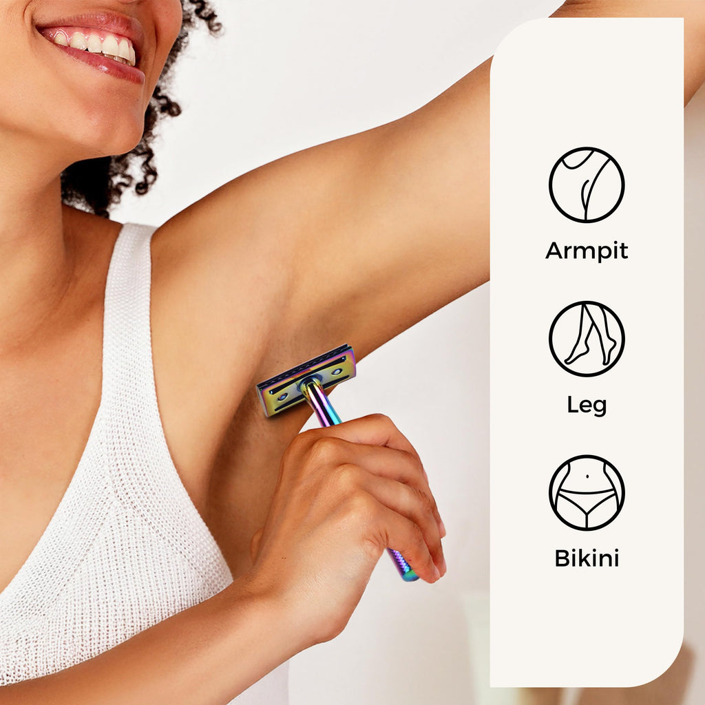 ZOMCHI Double Edge Safety Razor for Men & Women, Rainbow