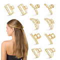 10Pcs Small Gold Hair Clips, Medium Metal Hair Claw Clips for Women Thick Thin Hair, Strong Hold Non-Slip Hair Catch Barrettes Jaw Clamp for Long Hair Metal Hair Accessories